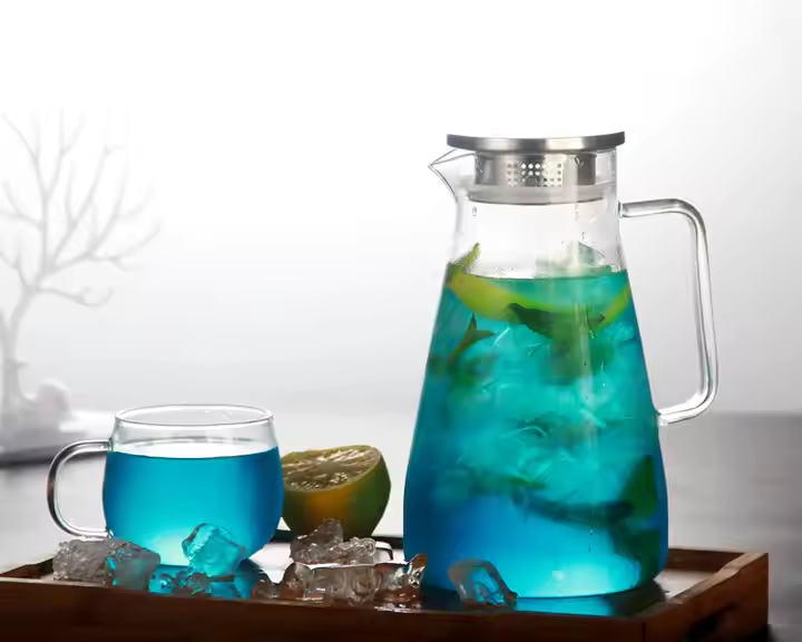 1500ml 1800ml New Style Glass Water Carafe Cold Water Jug with Stainless Steel Lid