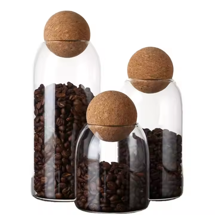 Hot Sale Glass Sugar Spice Stock Glass Bottles with Anti-Deform Durable Water proof Cork Stopper
