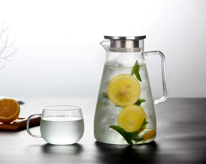 1500ml 1800ml New Style Glass Water Carafe Cold Water Jug with Stainless Steel Lid