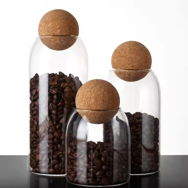 Hot Sale Glass Sugar Spice Stock Glass Bottles with Anti-Deform Durable Water proof Cork Stopper