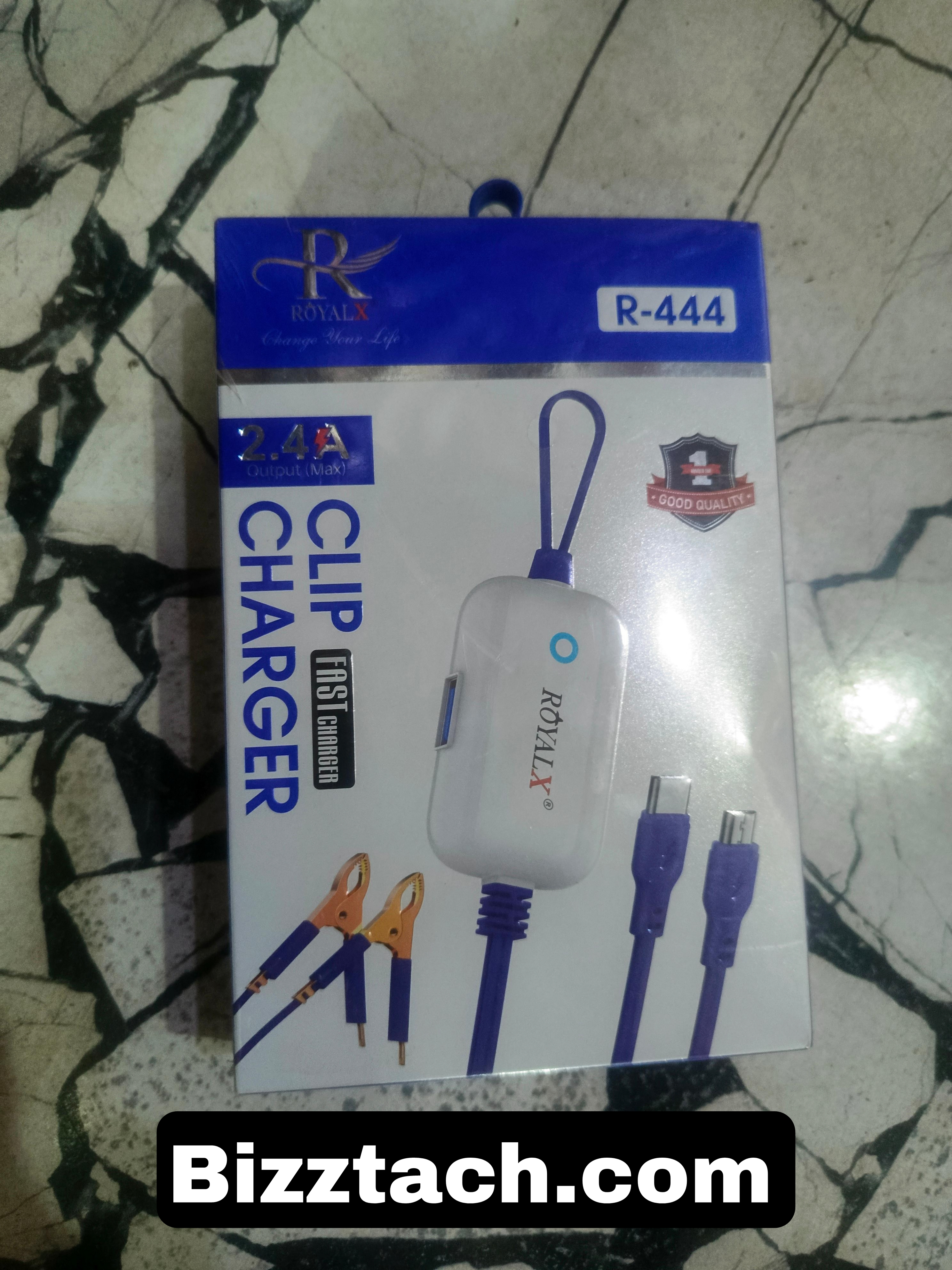 Royalx CLIP CHARGERS 2.4A OUTPUT MAX TYPE-C/ MICRO R-444