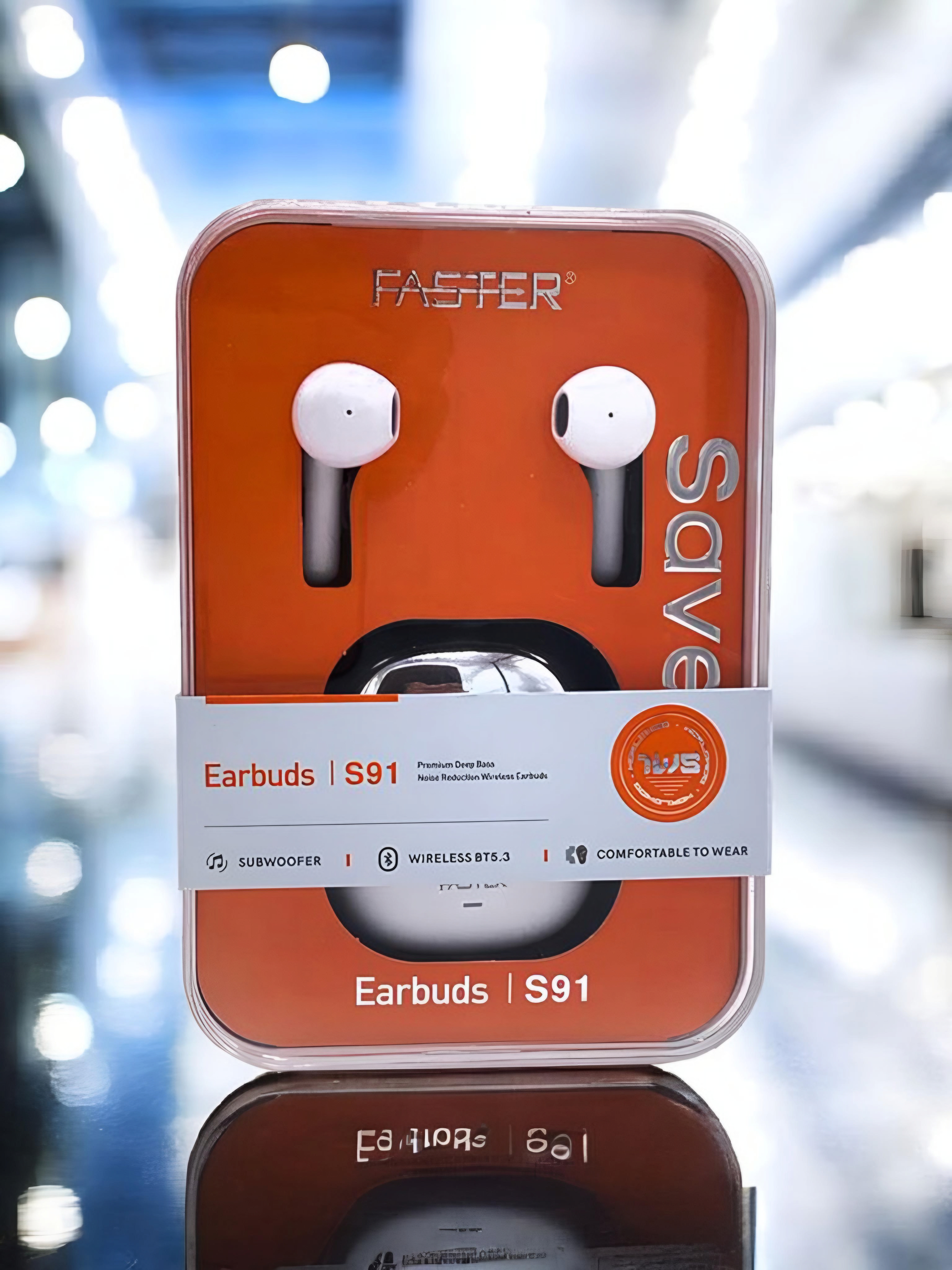 Earbuds |  S91  Premium Deep Bass Noise Reduction Wireless Earbuds  SUBWOOFER 1  WIRELESS BT5.3  I COMFORTABLE TO WEAR