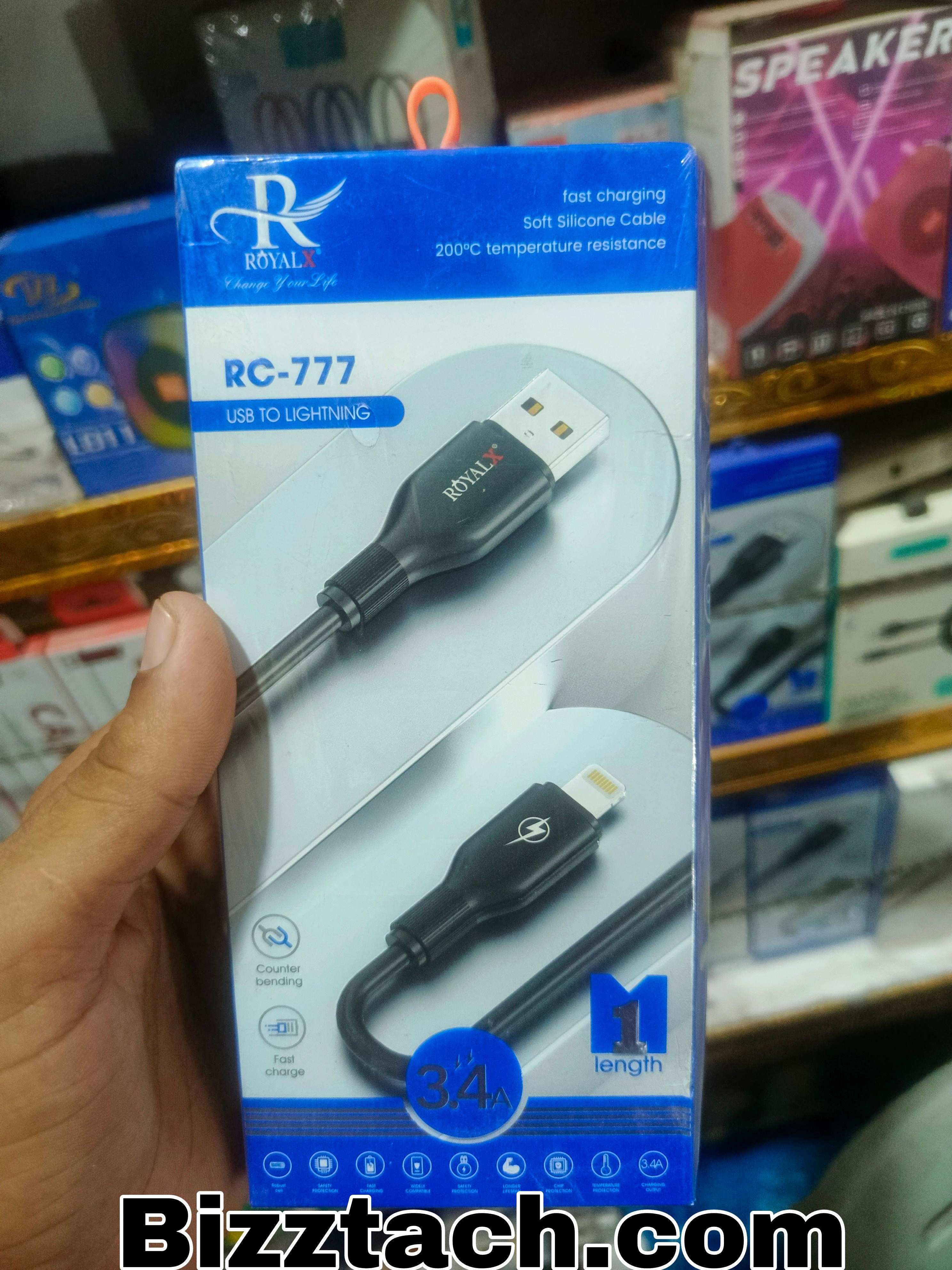 Royalx RC-777 LIGHTNING 3.4A Charging Data cable