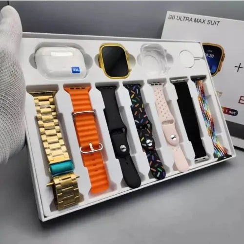 Smart Watch With 7 belts & Earbuds