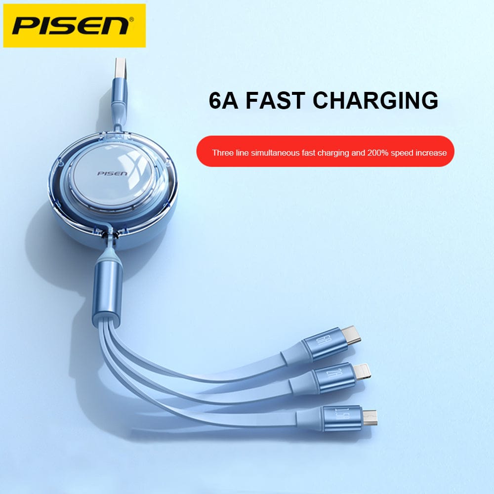 3 in 1 fast charging data cable 6 ampere very good quality available at Wholesale Price