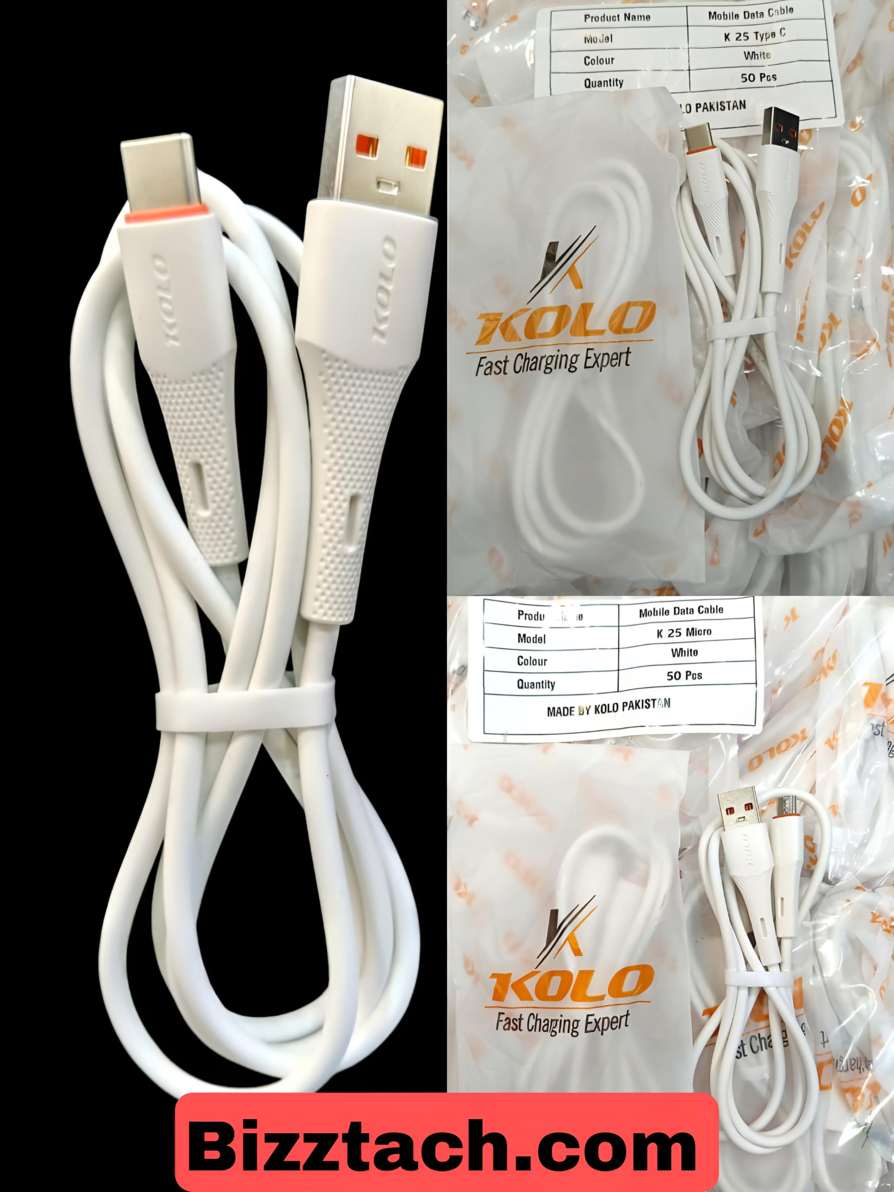 𝗞𝟮𝟱 𝗞𝗼𝗹𝗼 Charging Data Cable Type-c pin 2.4Amp