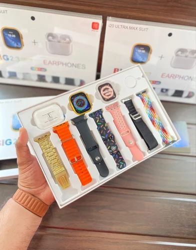 Smart Watch With 7 belts & Earbuds