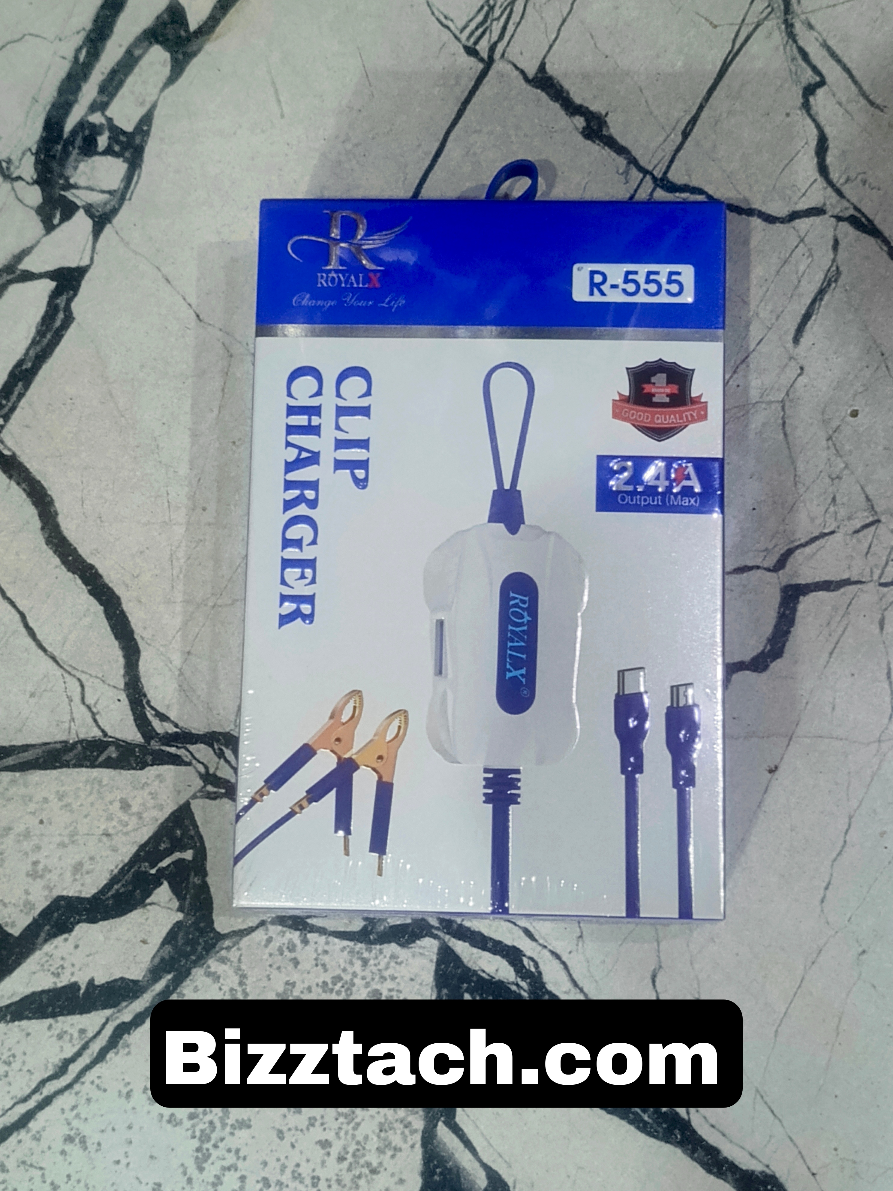Royalx DC Clip Charger 2.4A OUTPUT MAX TYPE-C MICRO R-555