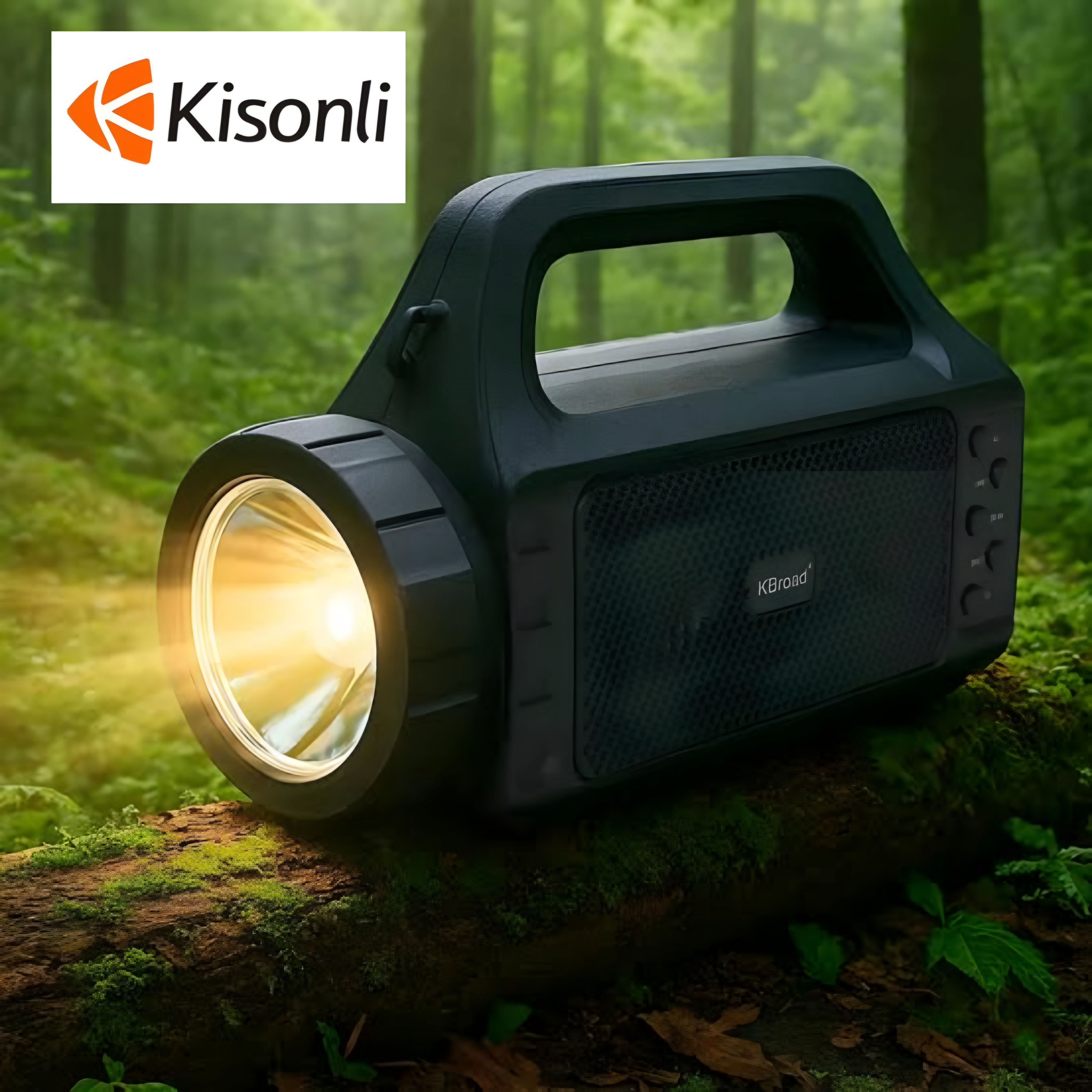 Kisonli Wireless KTS-2031 Speaker mp3 with Dual Solar panel & light , Mp3 player with ,4inch big speaker bluetooth rechargeable