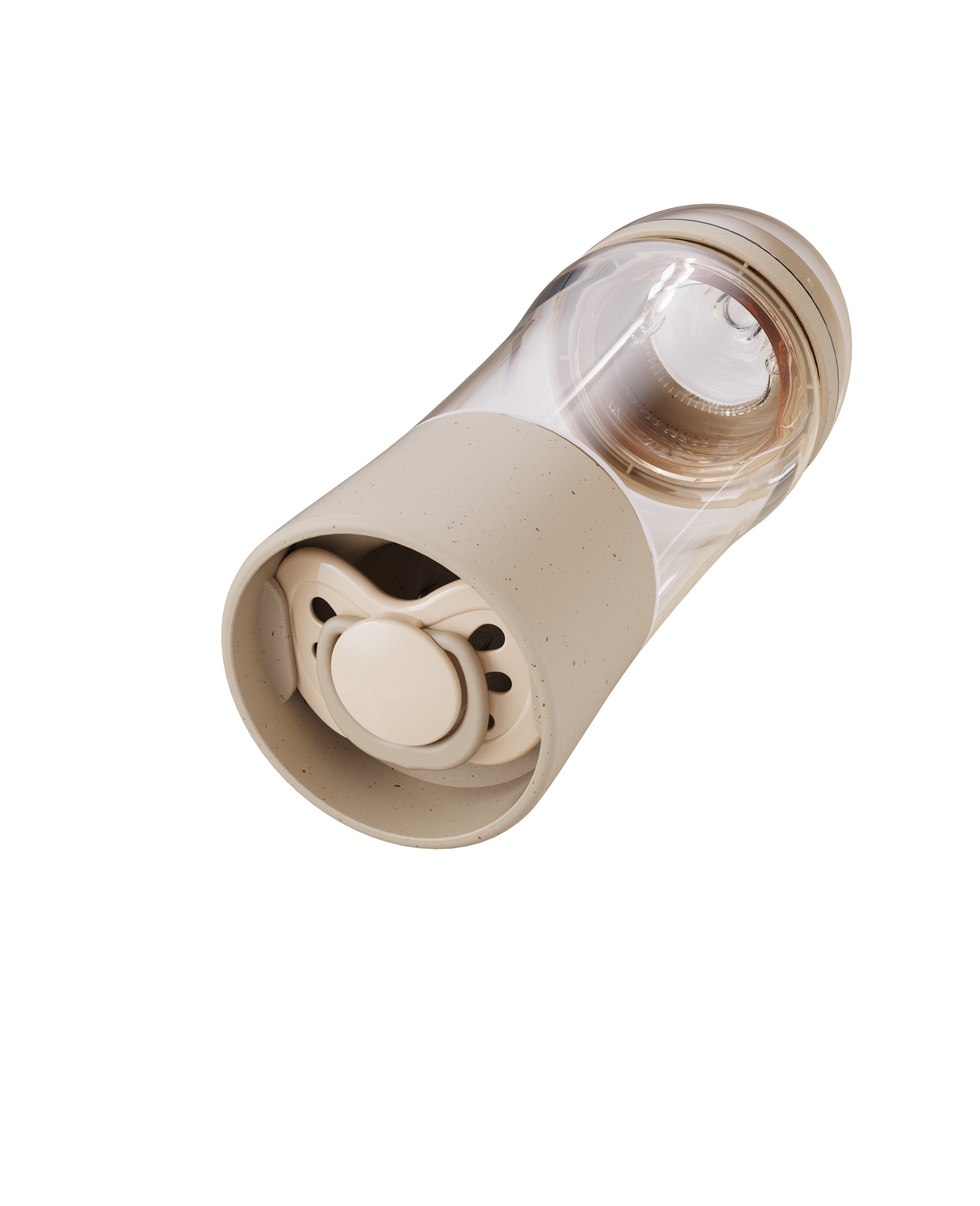 Baby Bottle with Built-In Pacifier Storage Compartment | Includes 2 Pacifiers