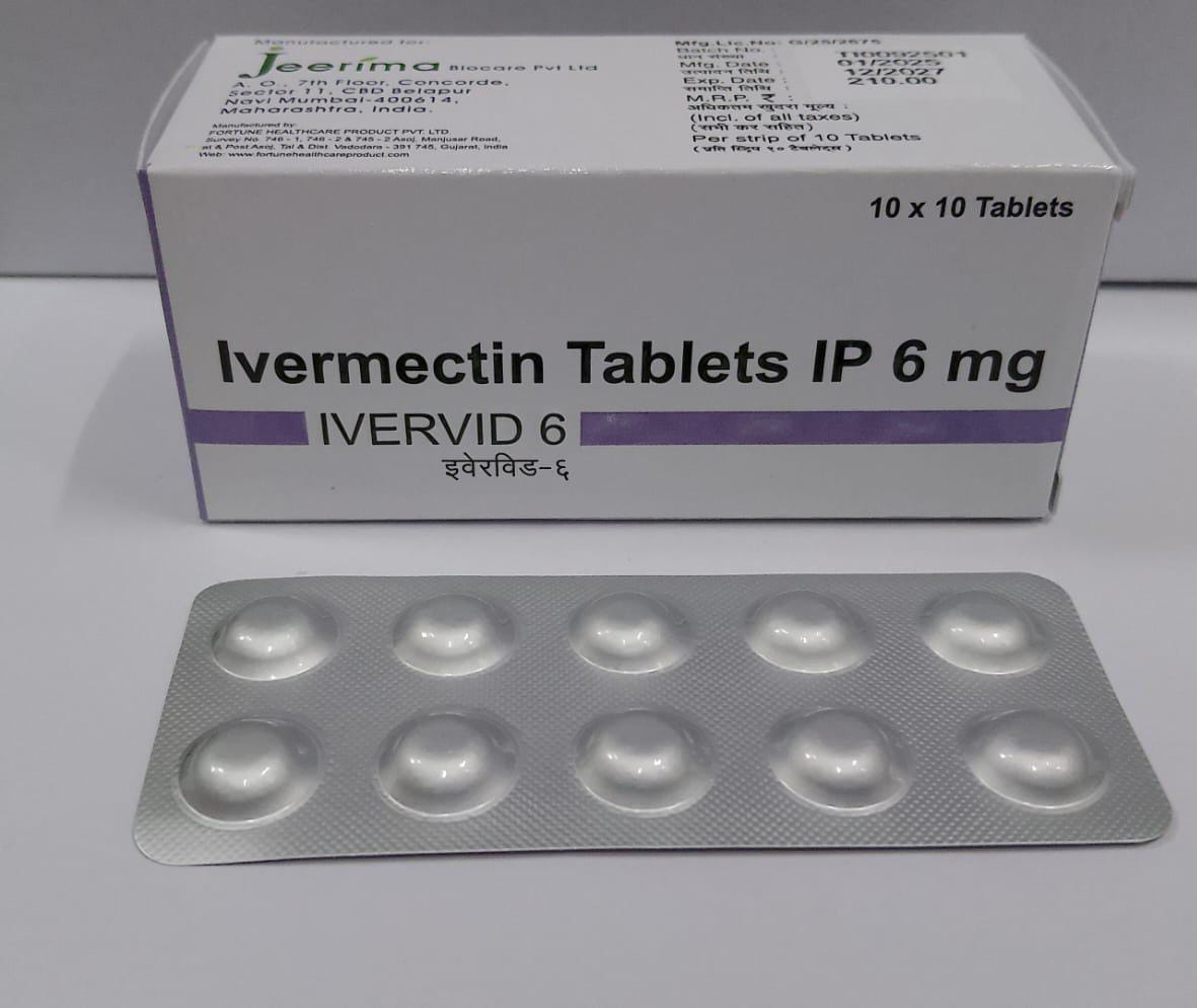 Ivervid Ivermectin Tablets IP 6 mg- Low price is for 1 box of 100 Tablets!