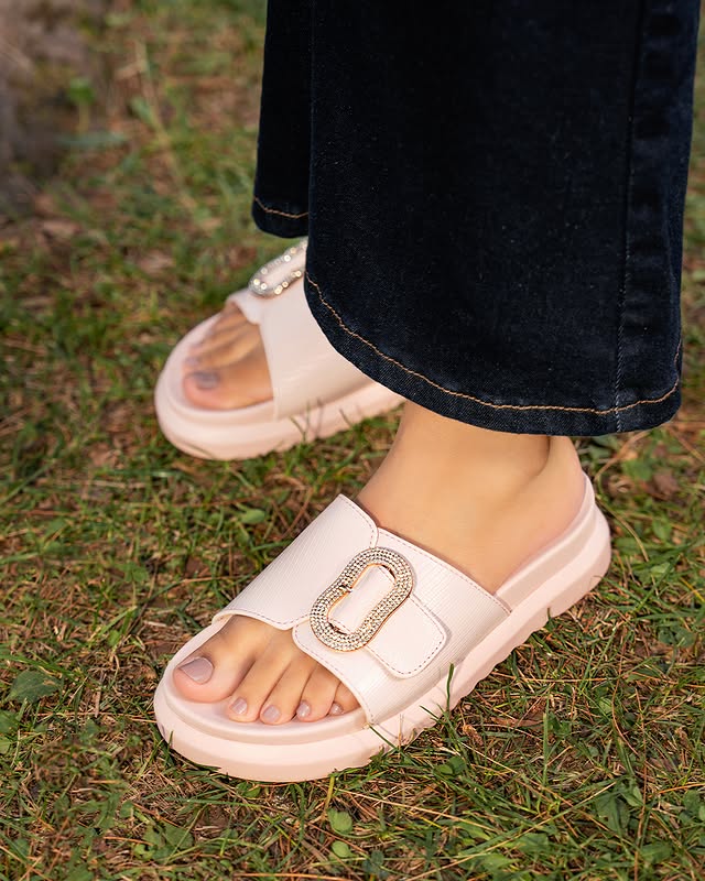 Women's Pink Slip-On Sandals