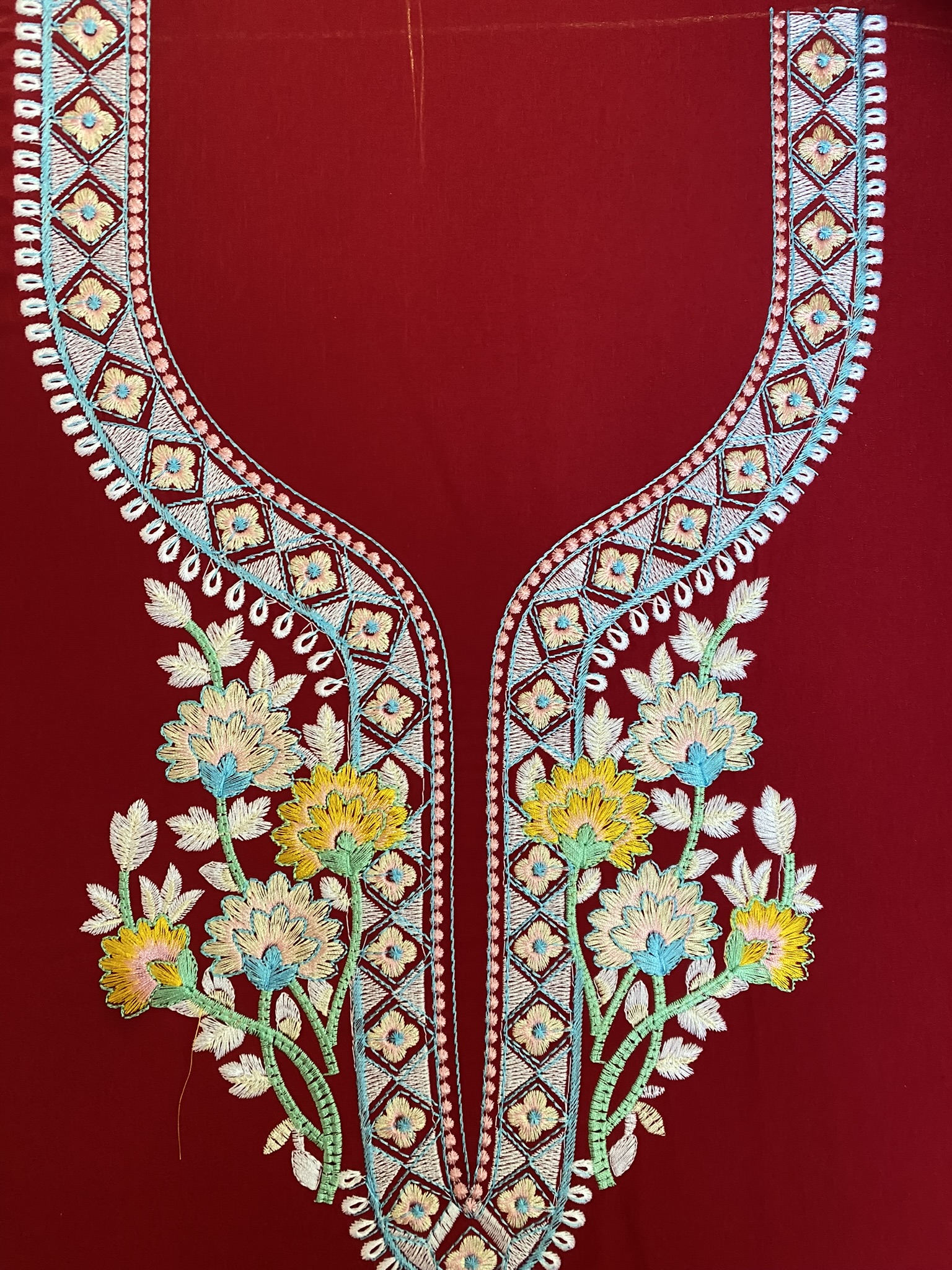 Custom Embroidered Necklines