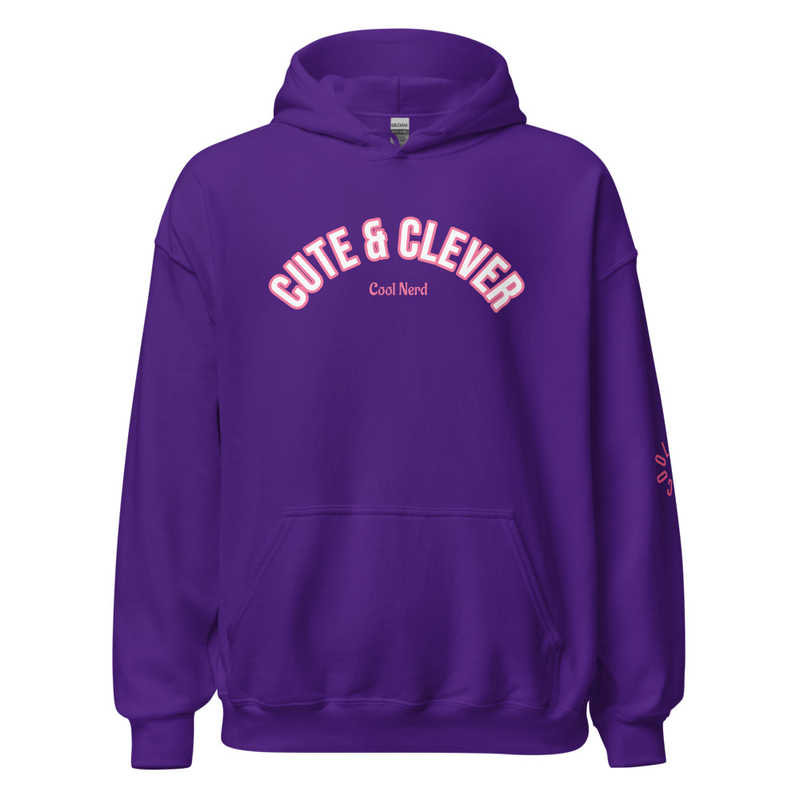 Women's Purple "Cute & Clever Hoodie 