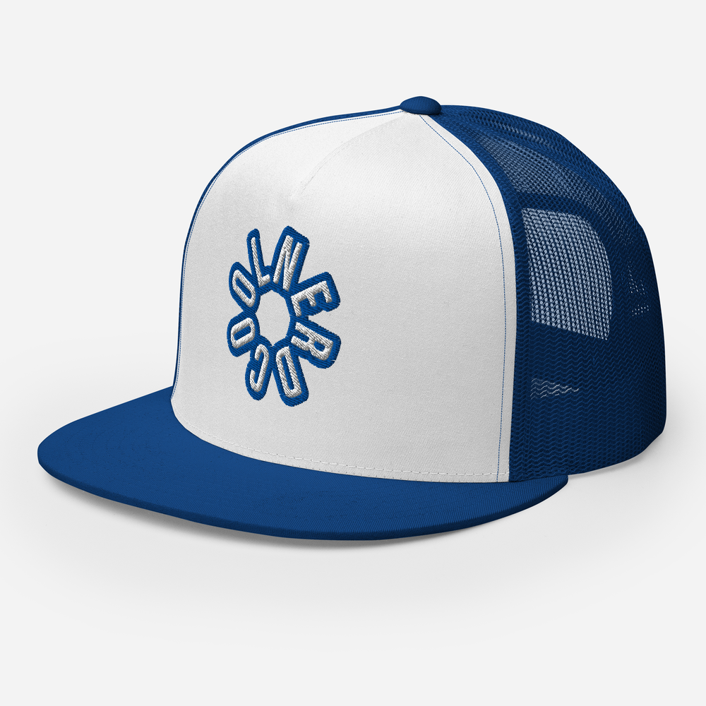 5 Panel Royal Blue & White Trucker Hat