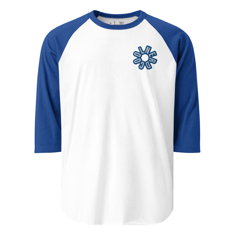 Unisex Royal Blue & White 3/4 Sleeve Classic T-Shirt