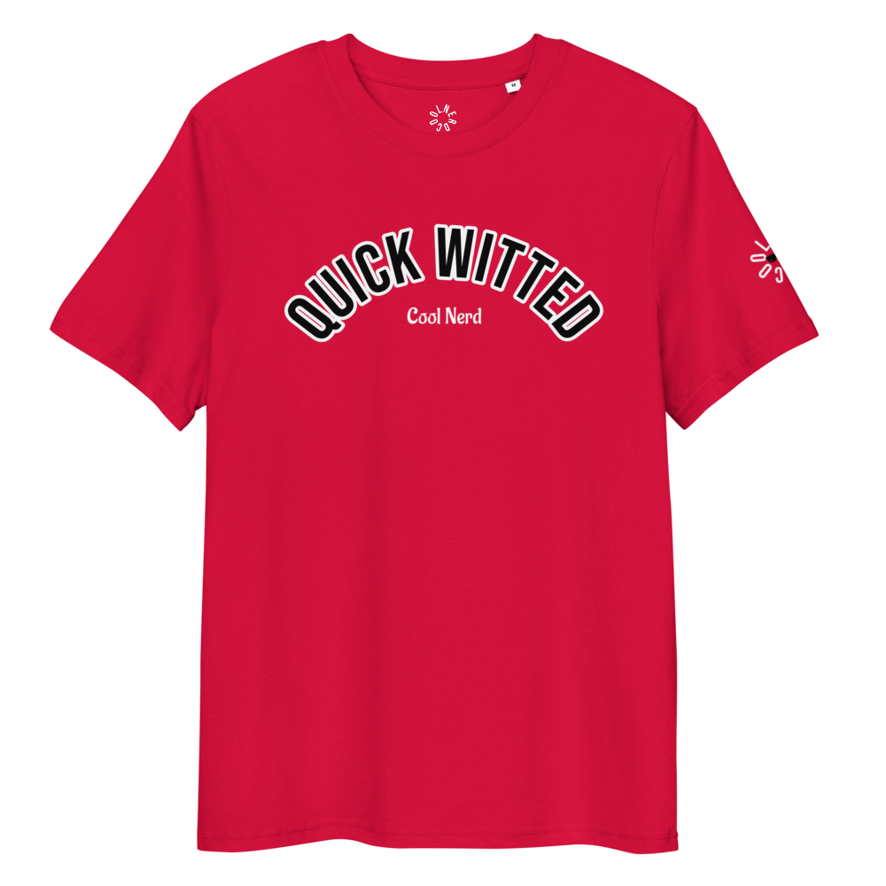 Unisex Red 100 % Organic Cool Nerd T-Shirt