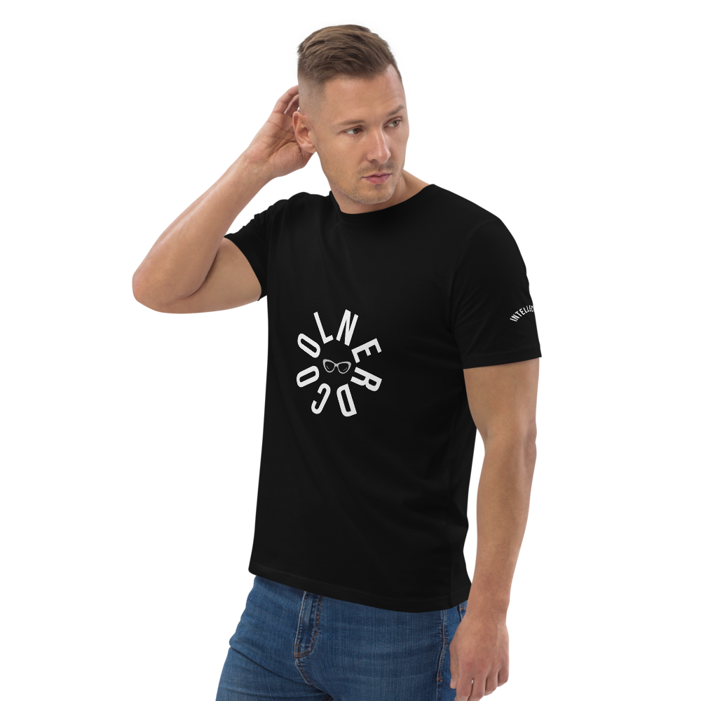 Black Unisex Organic Cotton T-Shirt | White/Light Gray Logo