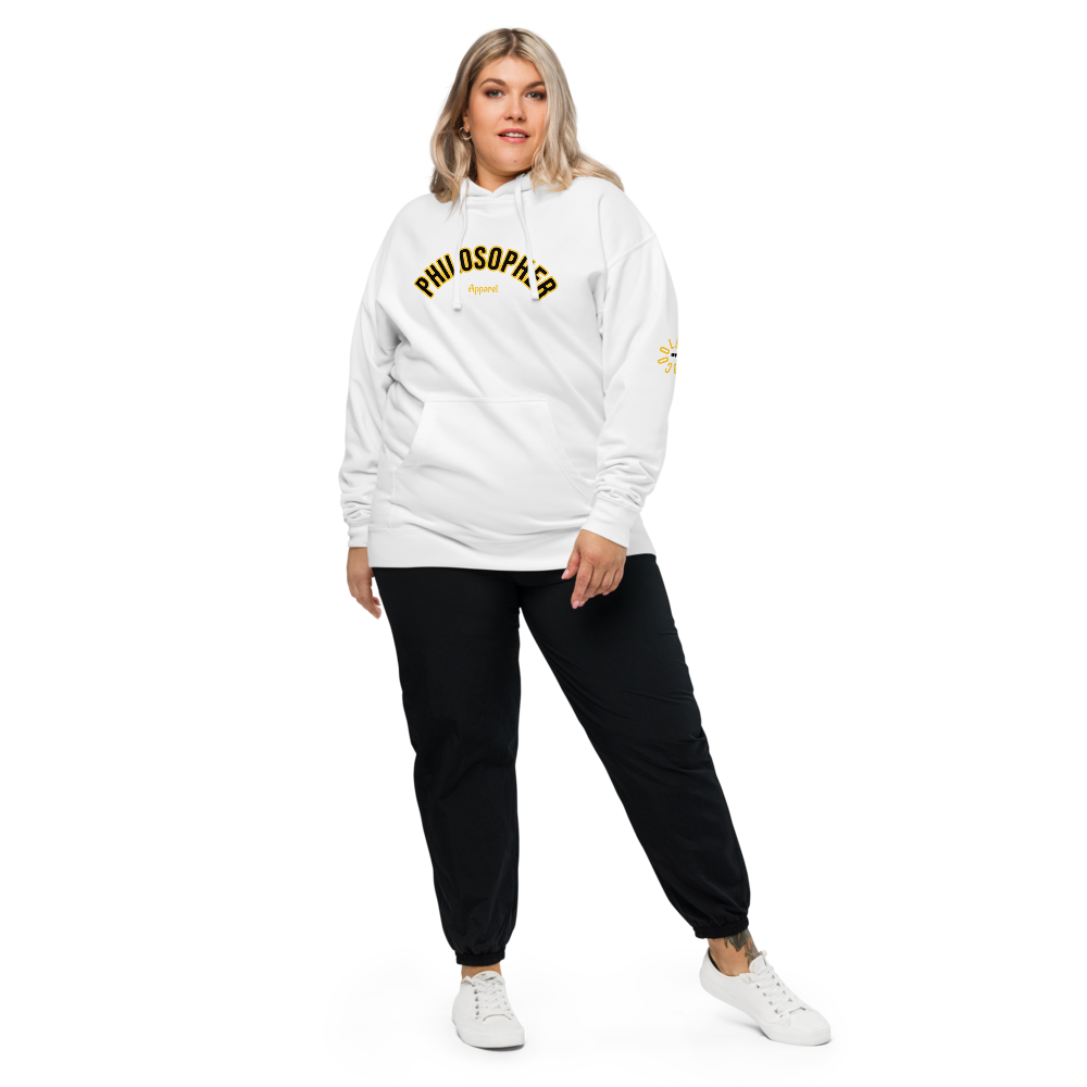 Unisex White Midweight Hoodie