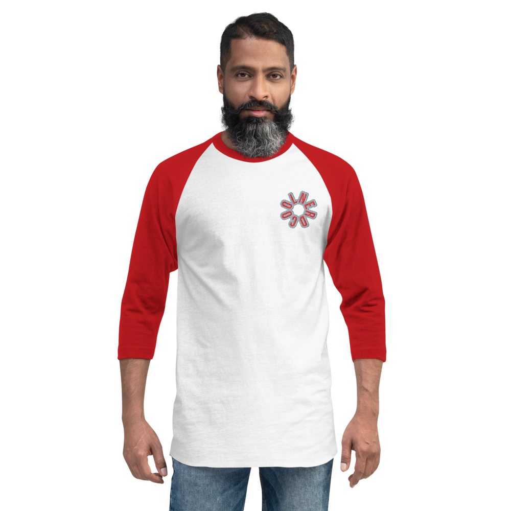 Unisex Red & White 3/4 Sleeve Classic T-shirt