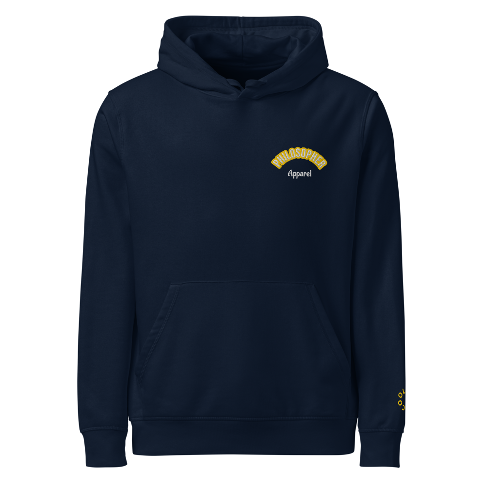 Unisex Navy Blue Organic Midweight Hoodie