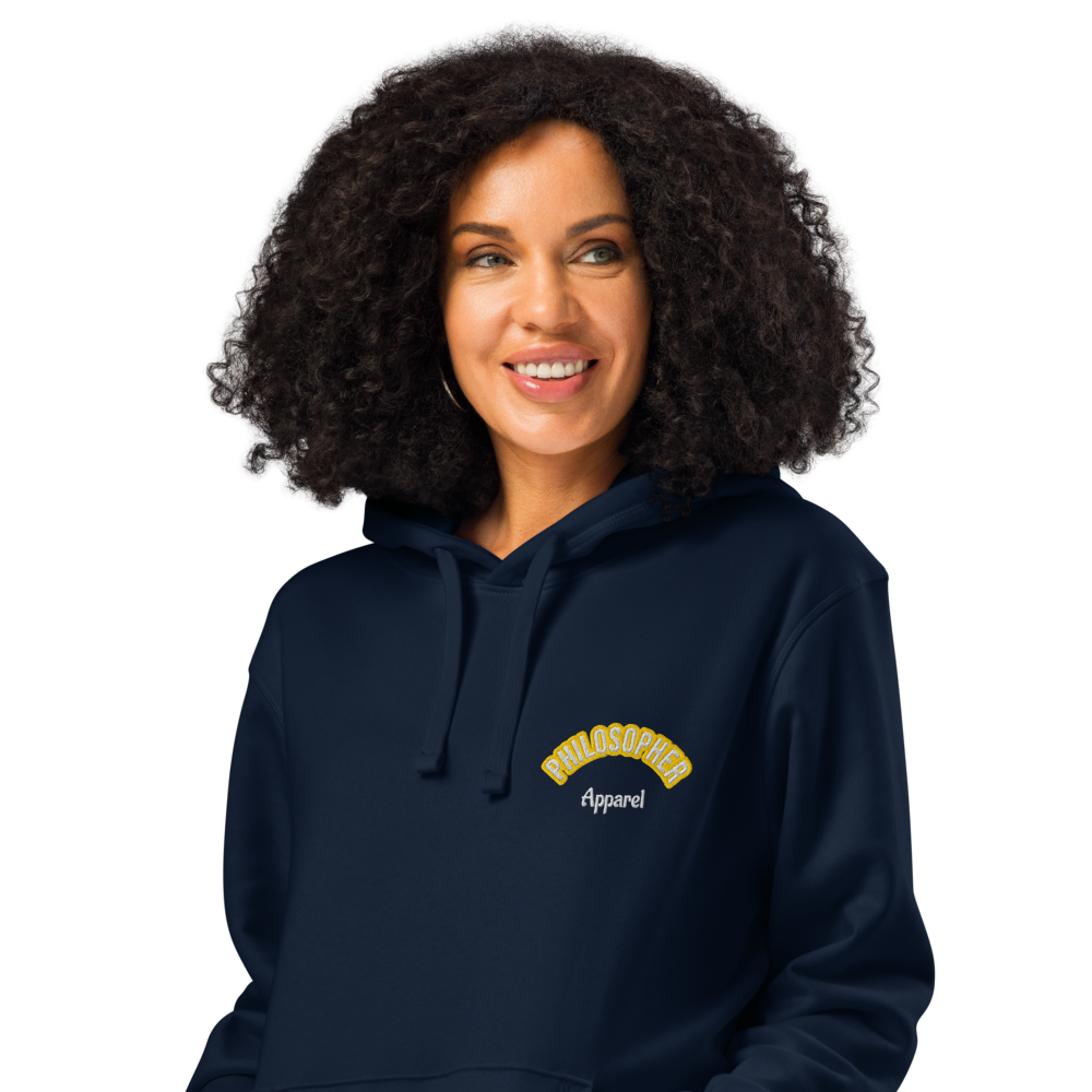 Unisex Navy Blue Organic Midweight Hoodie