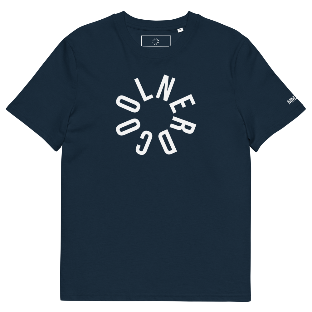 Signature Wheel Tee French Navy organic cotton