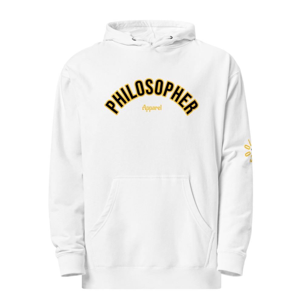 Unisex White Midweight Hoodie