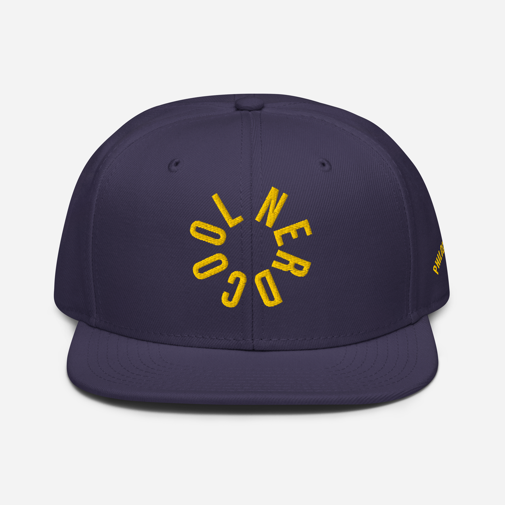 Navy Blue Cool Nerd Snapback with Heather Yellow Logo