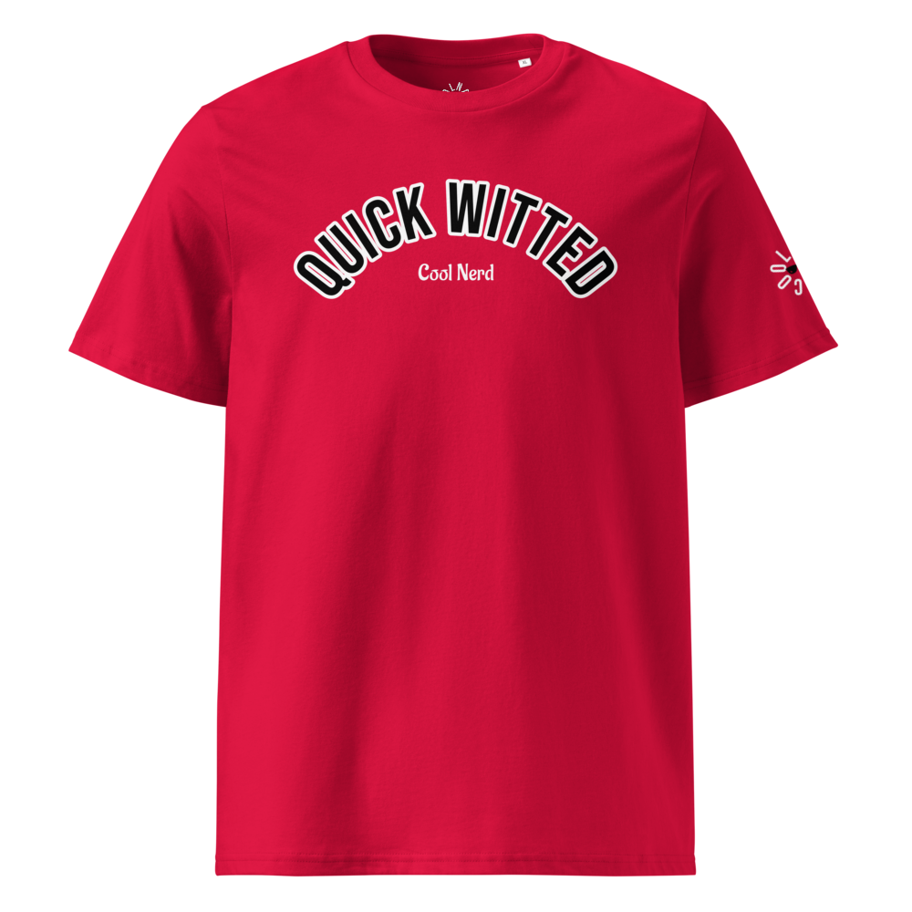 Unisex Red 100 % Organic Cool Nerd T-Shirt