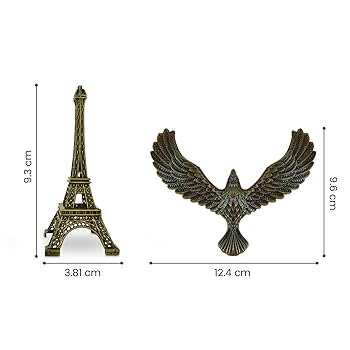 Eiffel Tower with Flying Eagle Figurine