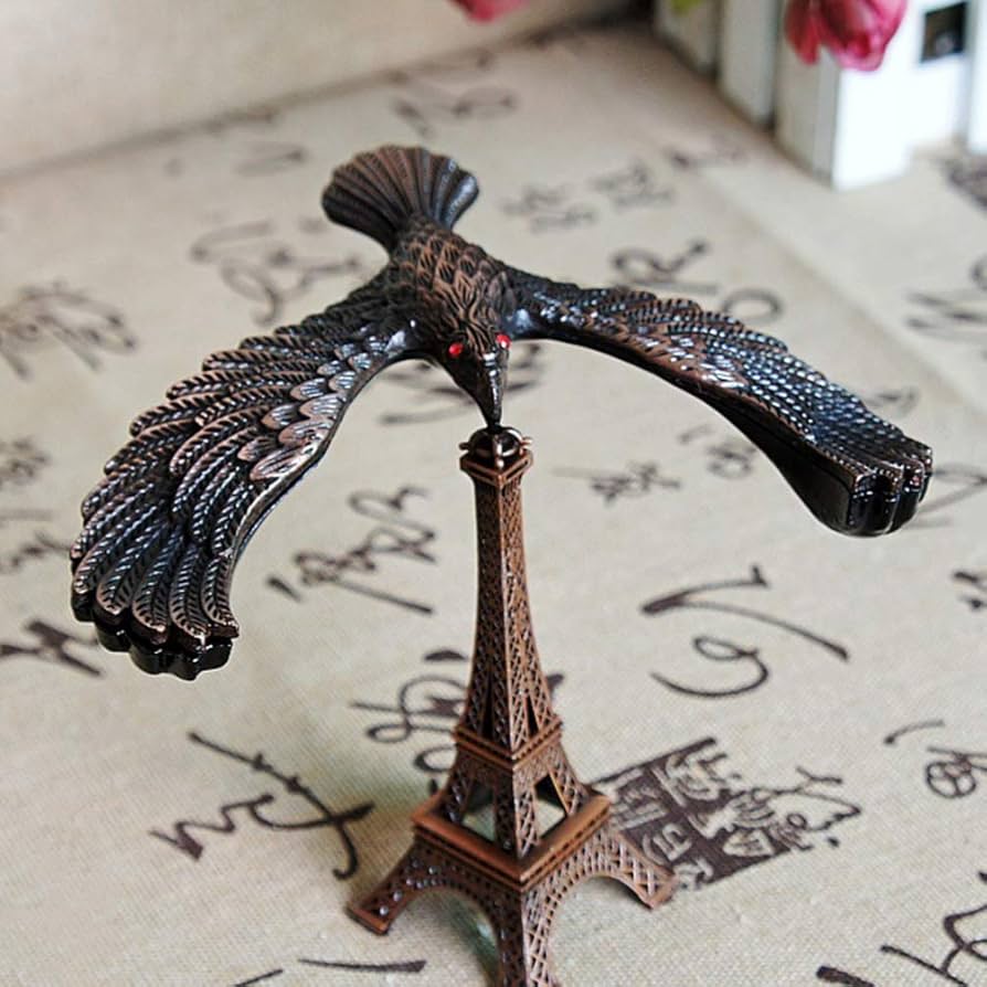 Eiffel Tower with Flying Eagle Figurine