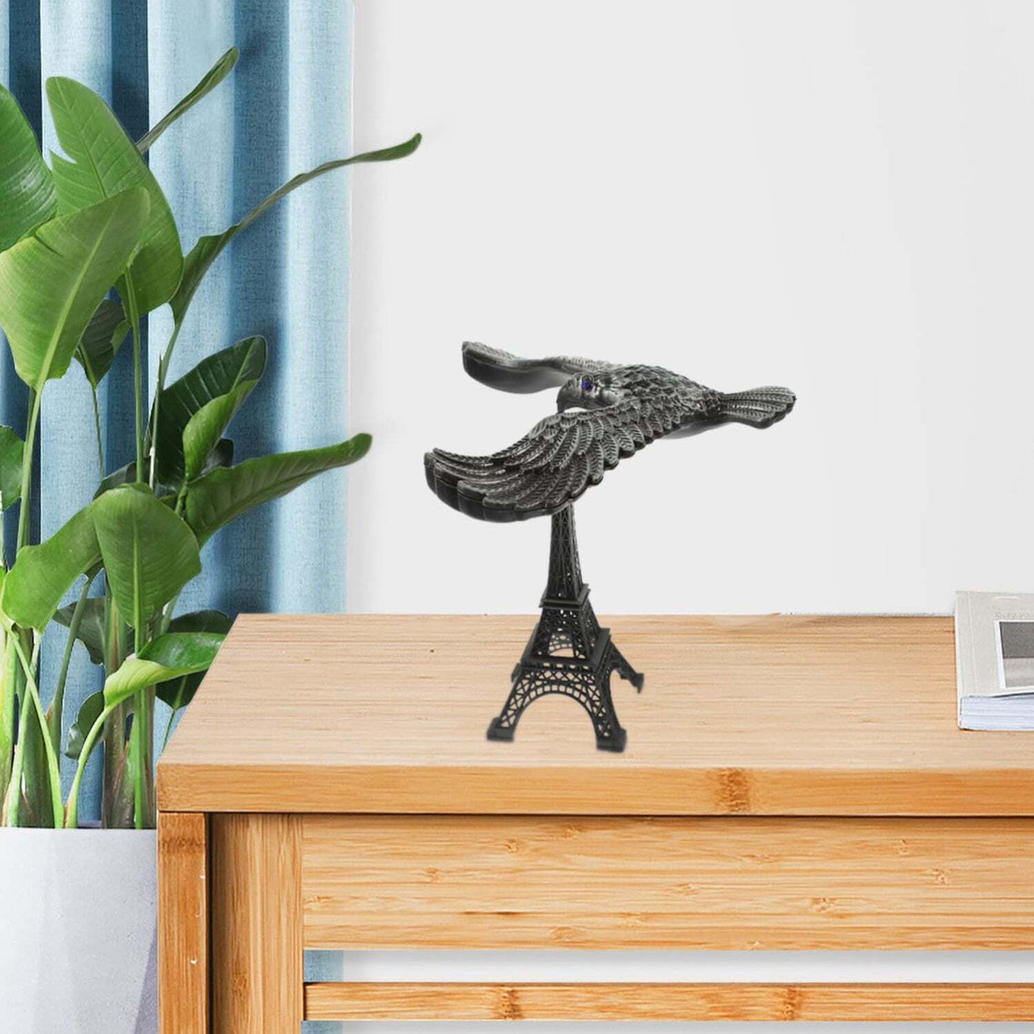 Eiffel Tower with Flying Eagle Figurine