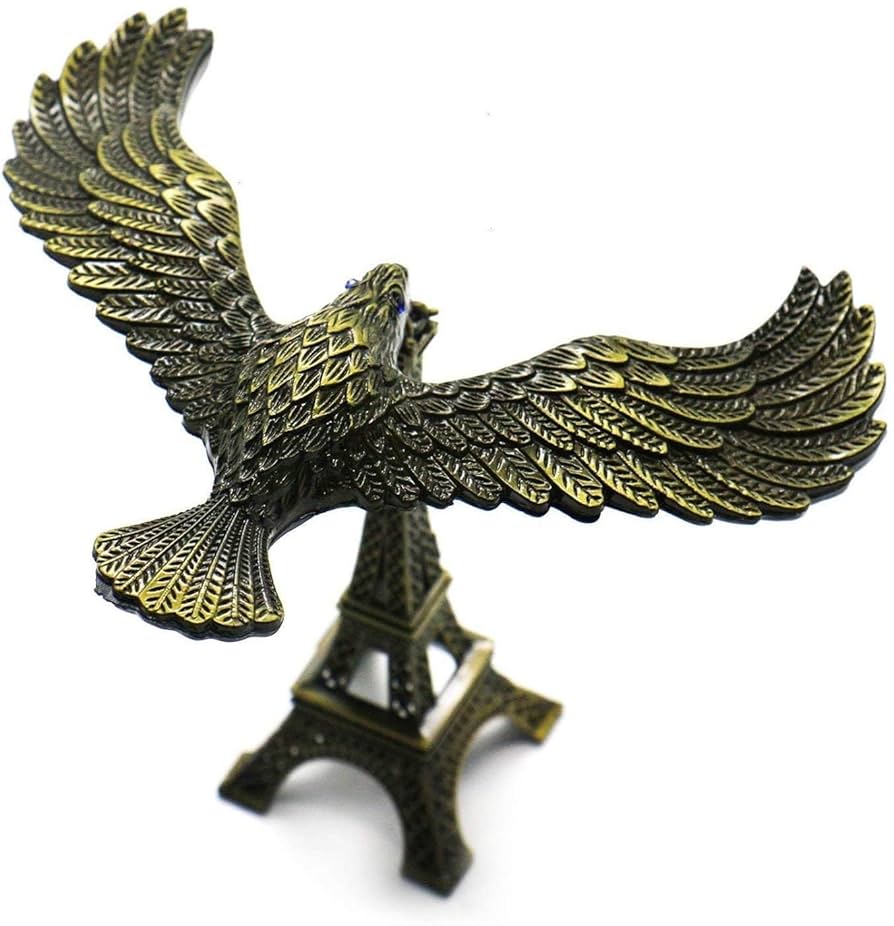 Eiffel Tower with Flying Eagle Figurine