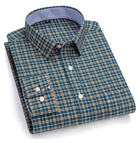 Men's Plaid Button-Down Shirt
