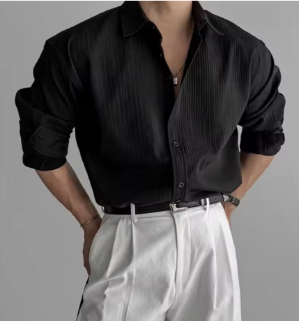 Black Pinstripe Shirt
