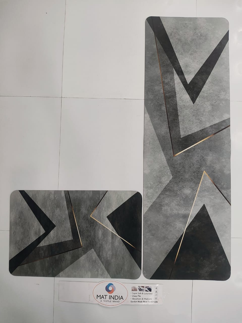 Modern Geometric Floor Mat Set