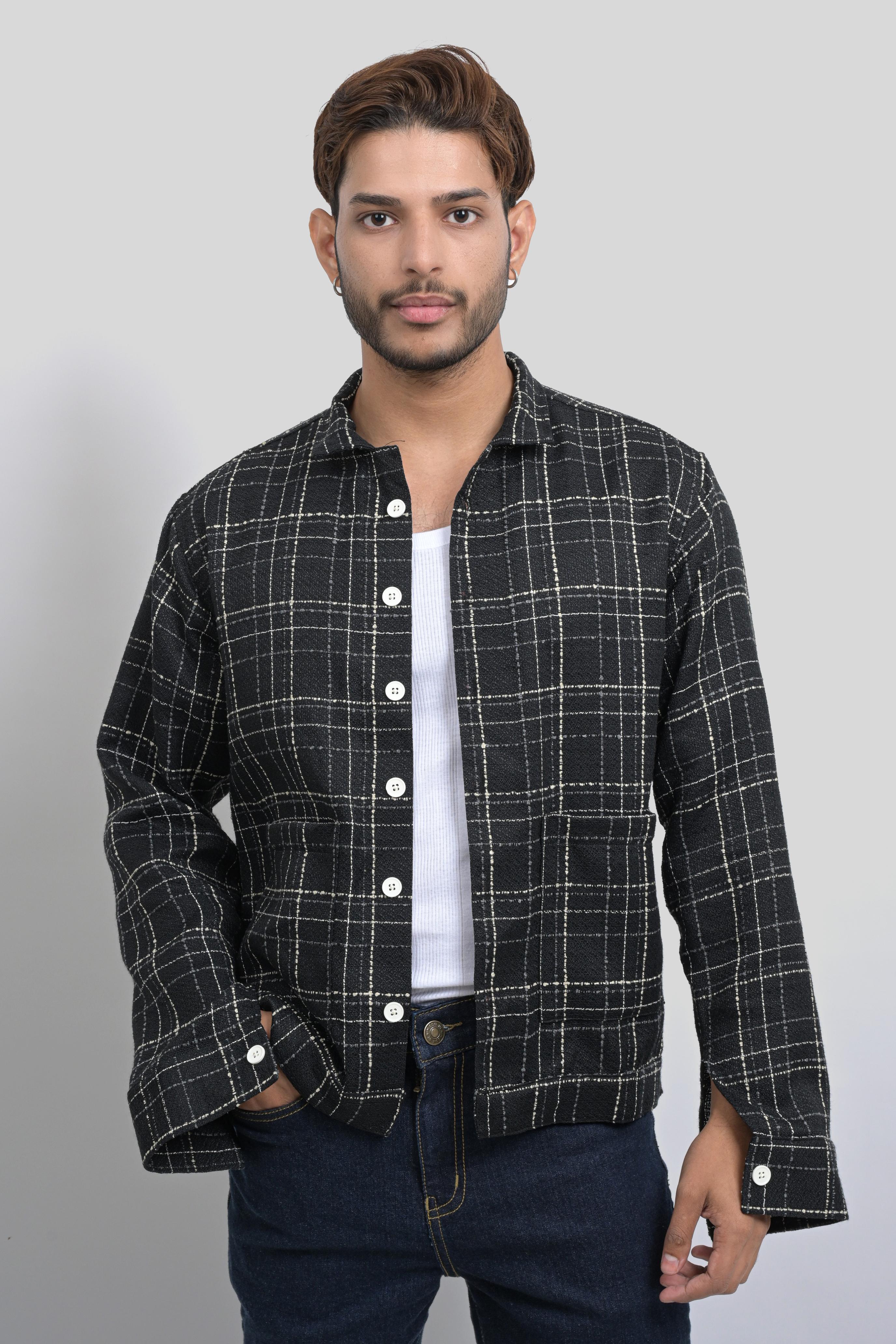 Men's Black Checked Shirt