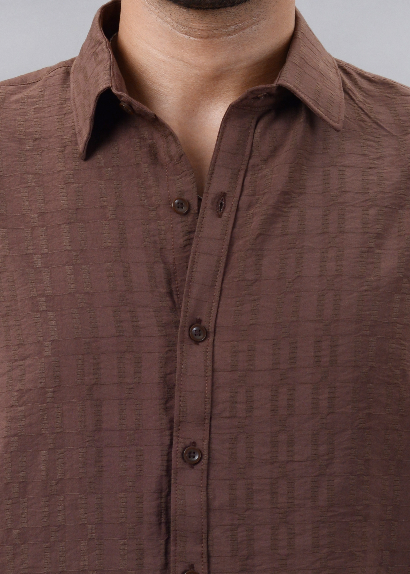 The Rich Brown Crinkle Finish Shirt