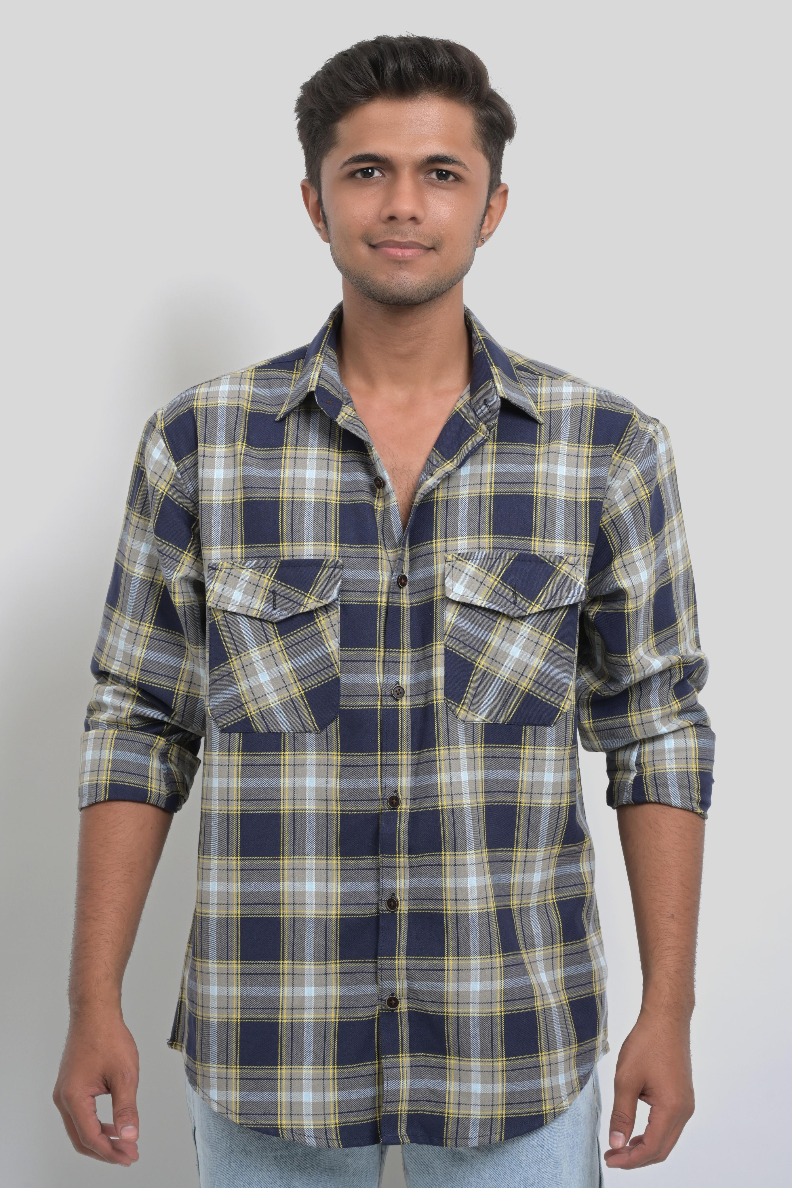 Men's Plaid Button-Up Shirt