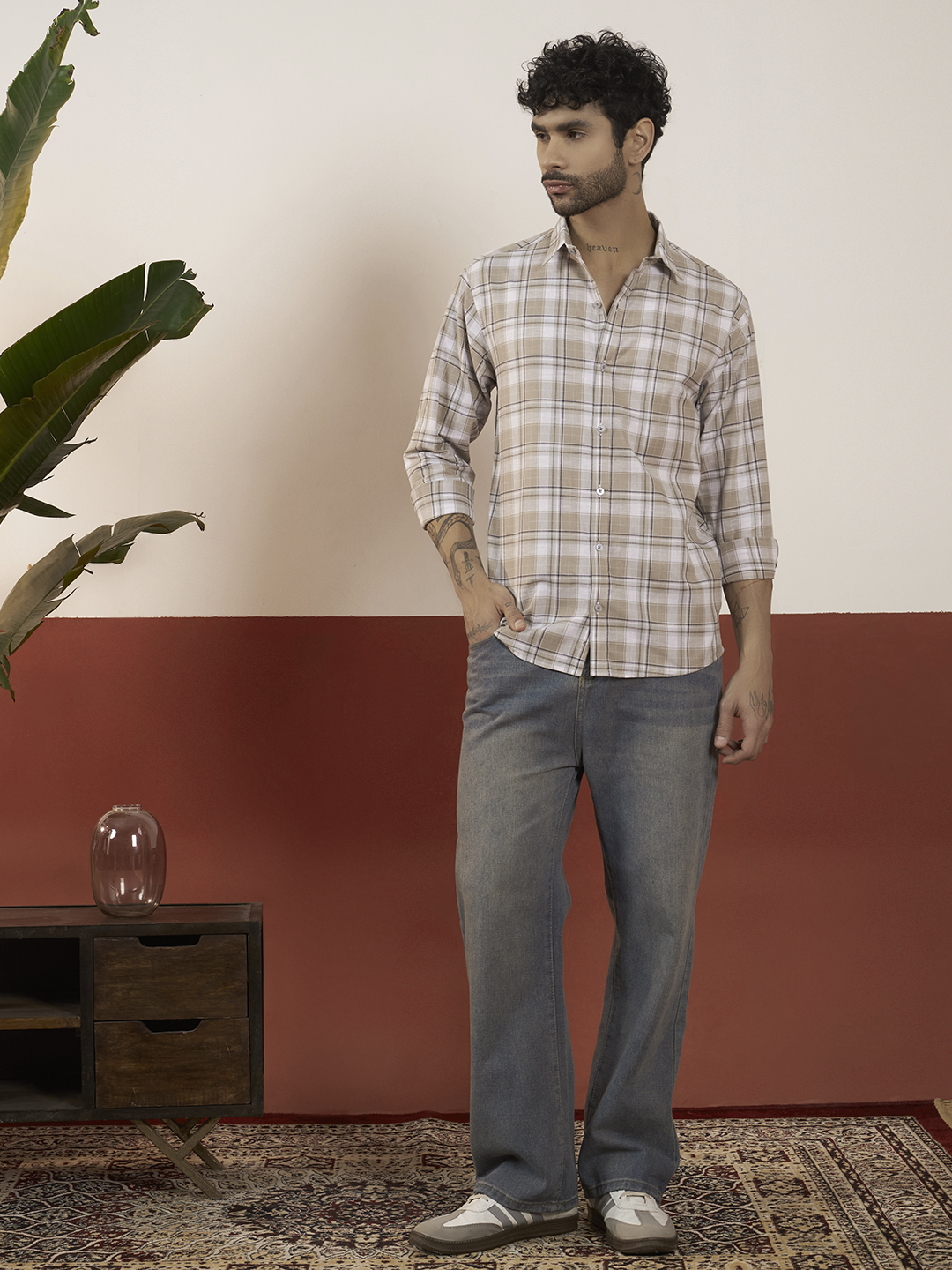 Embroidered Plaid Shirt