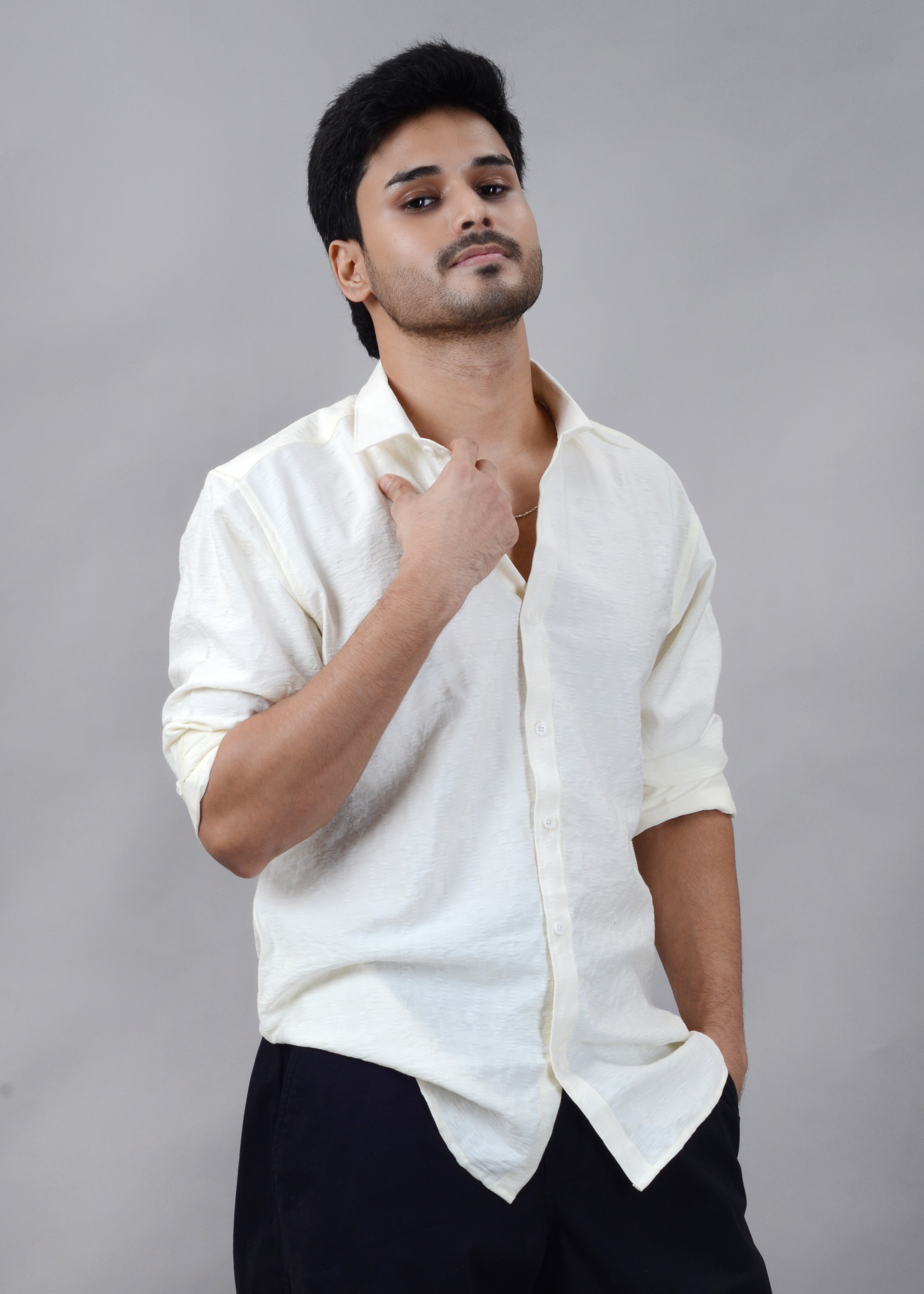 The Ivory Slub Textured Shirt