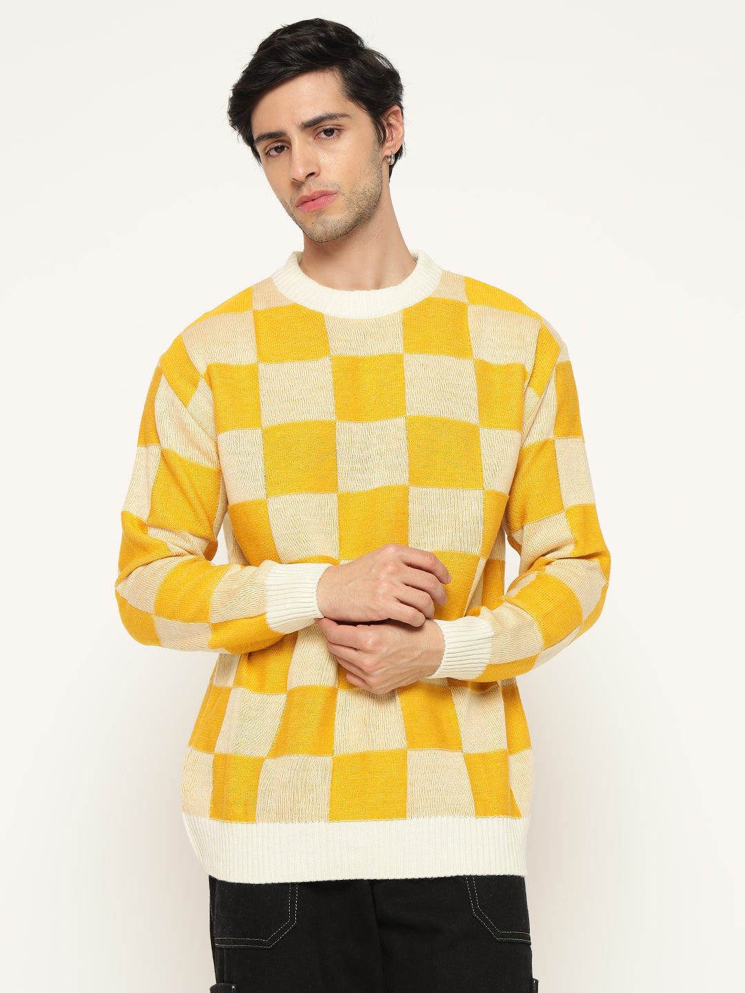Yellow Checkered Sweater