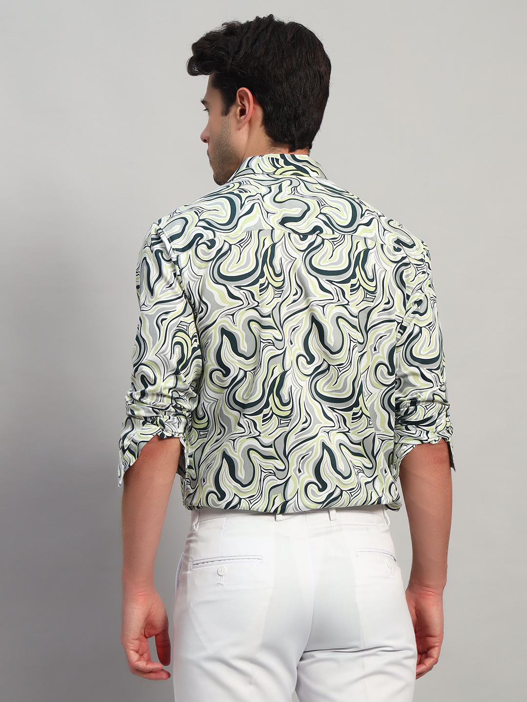 Men's abstract print casual shirt