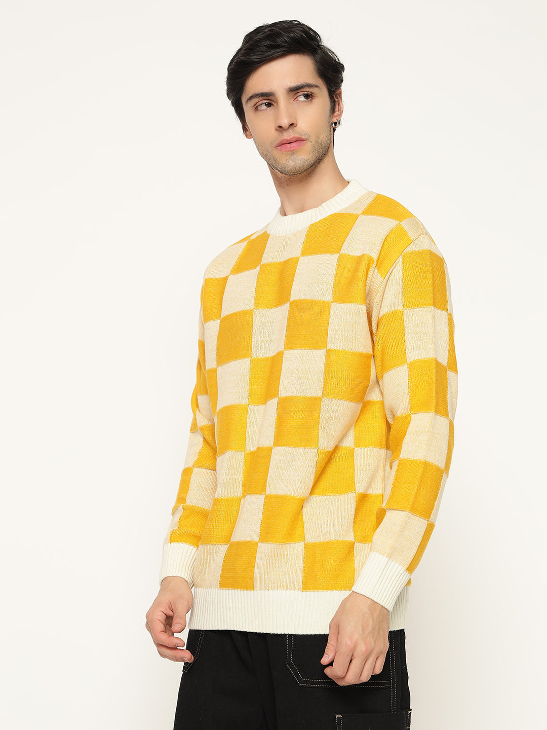 Yellow Checkered Sweater