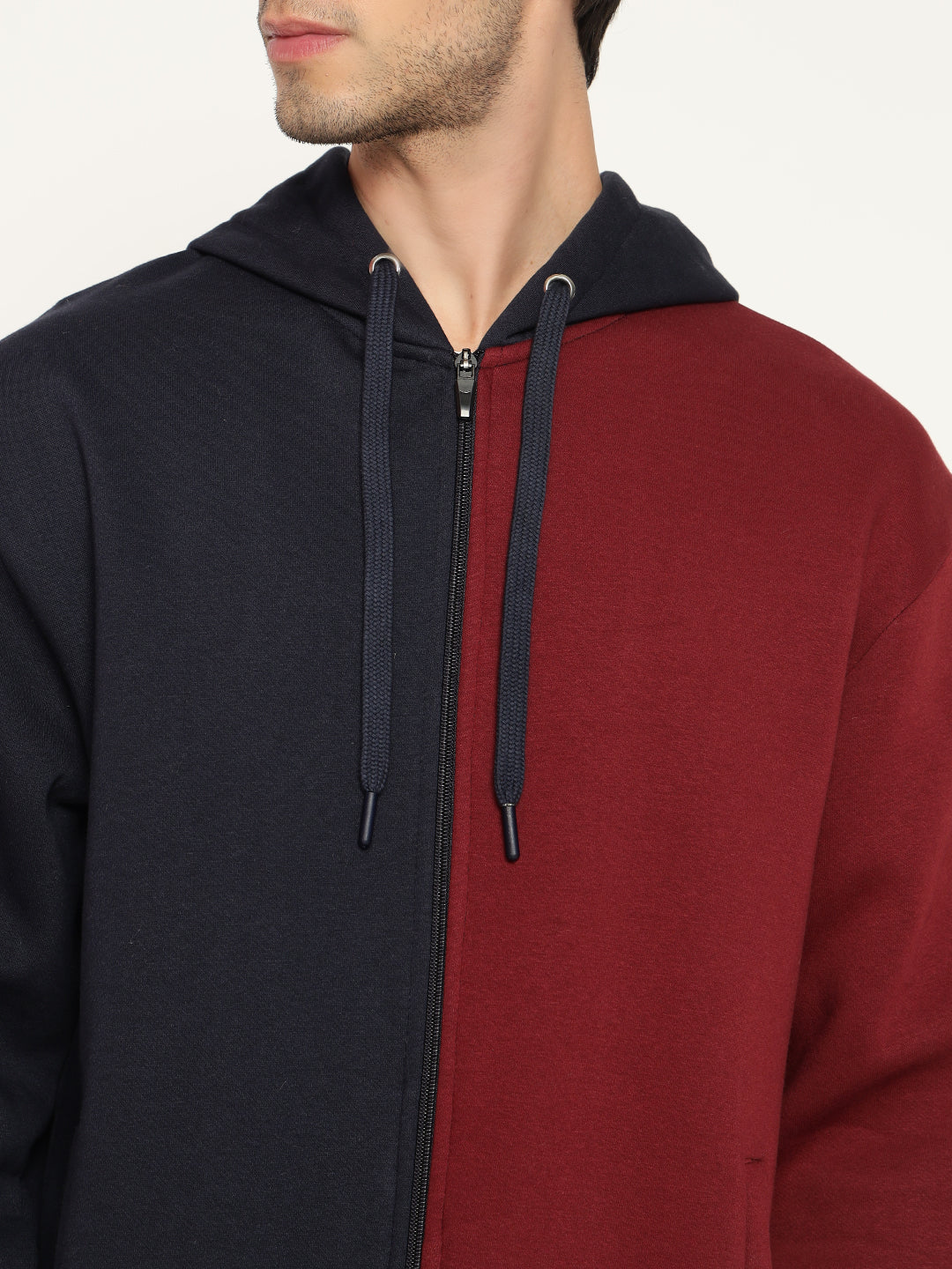 Colorblock Zip-Up Hoodie