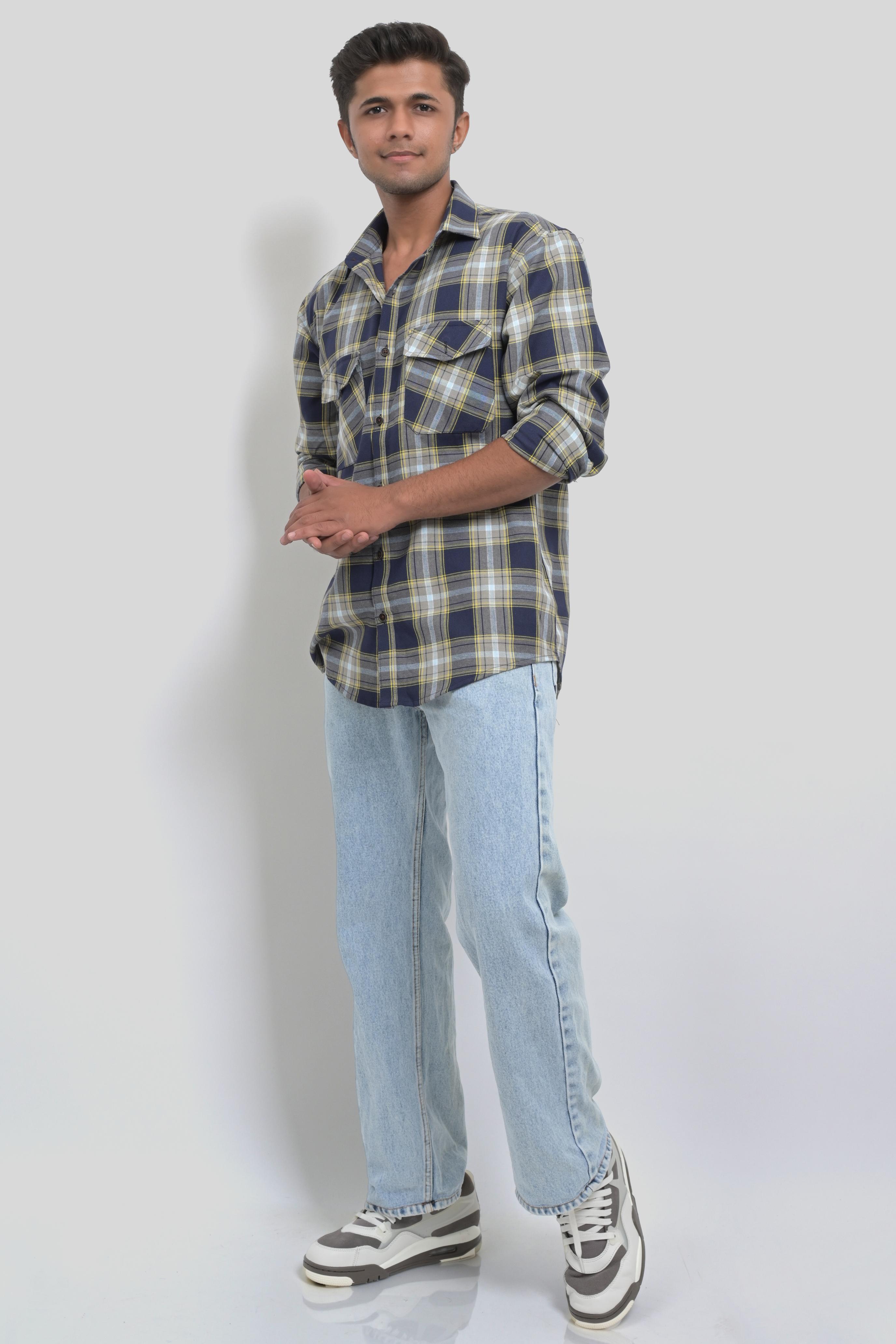 Men's Plaid Button-Up Shirt