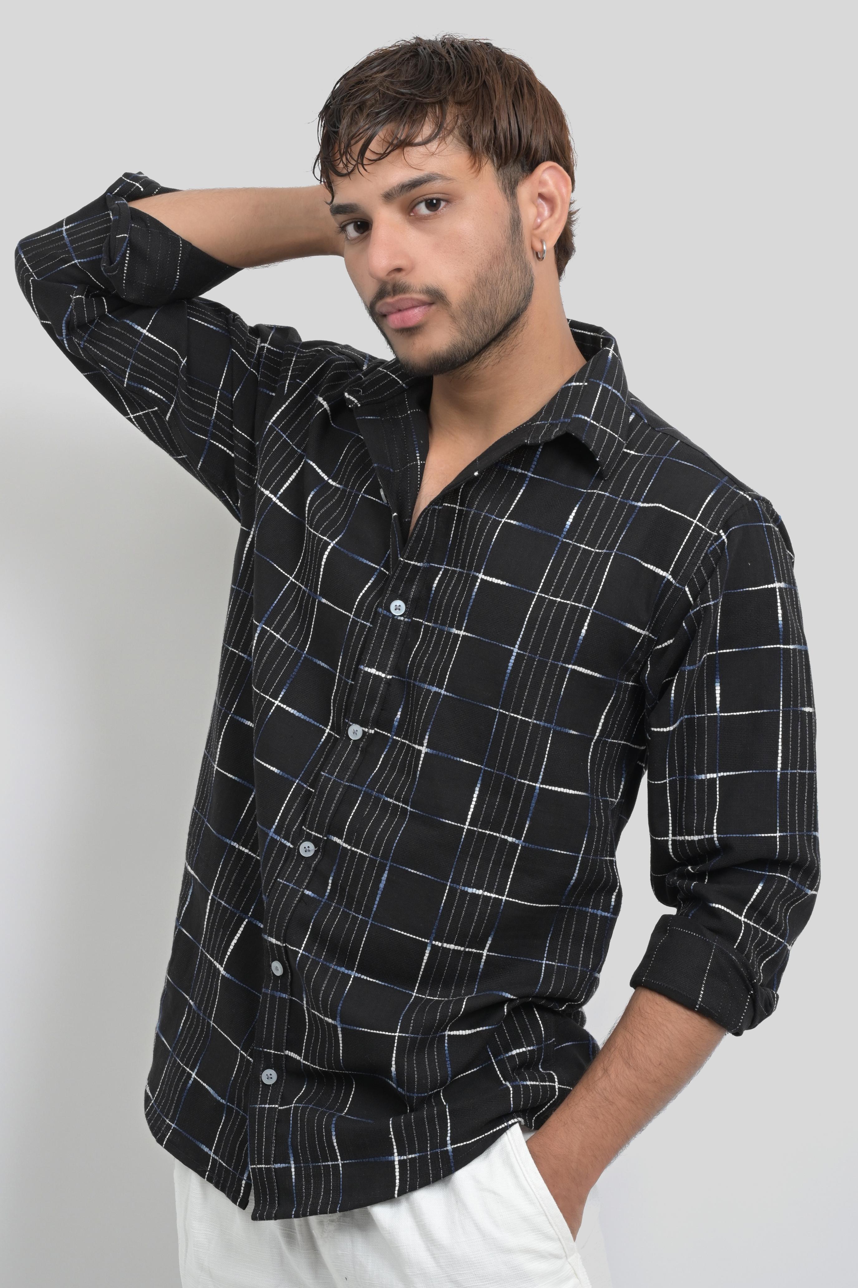 Black Checked Casual Shirt