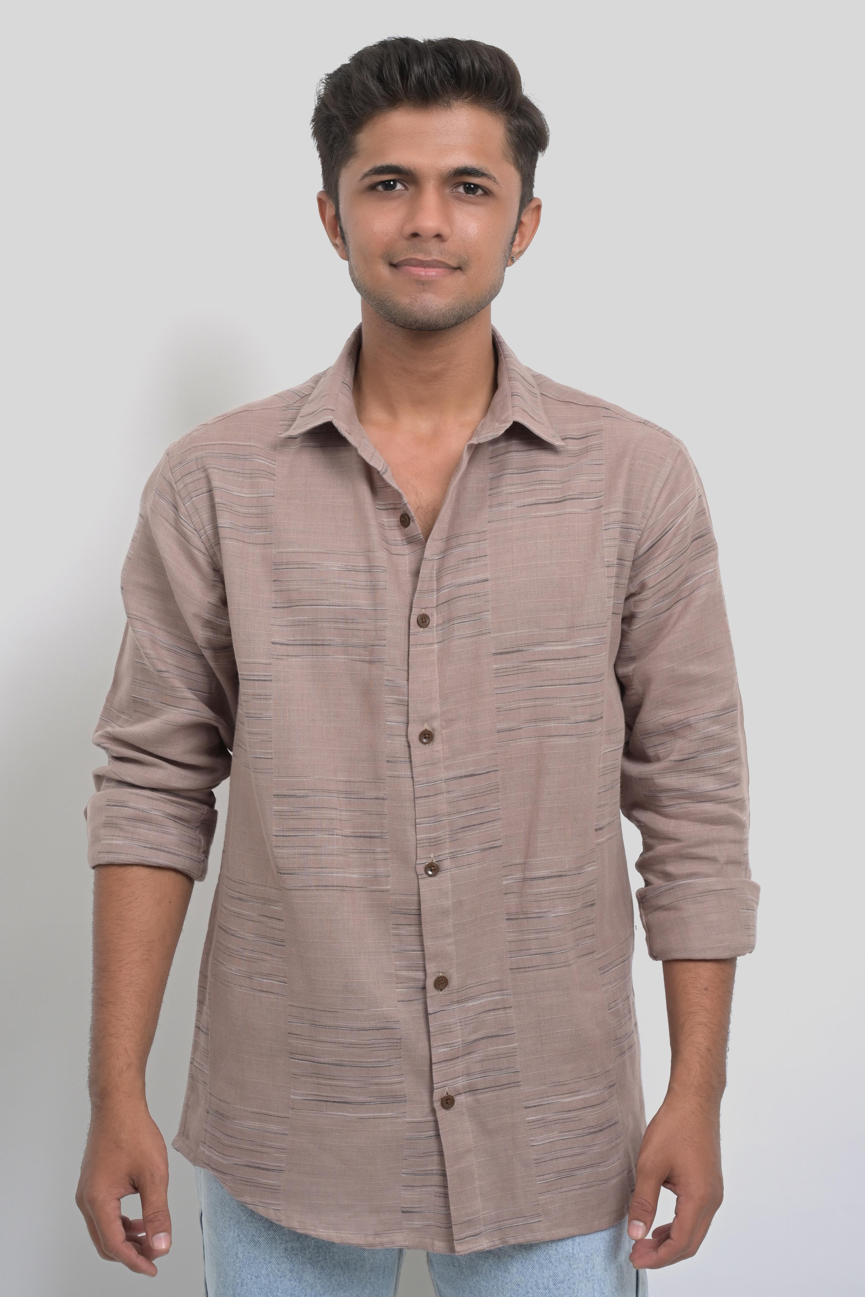 Men's Casual Brown Shirt