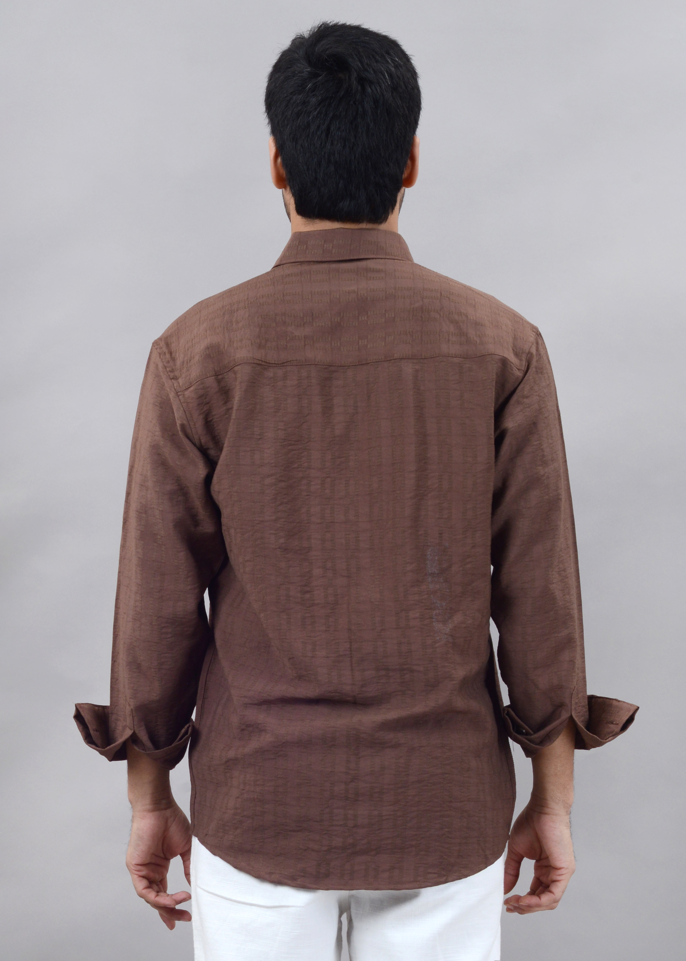The Rich Brown Crinkle Finish Shirt